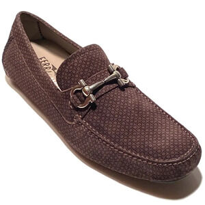 NIB Salvatore Ferragamo Gancini Bit Parigi Grey Loafers Drivers Moccasin 6.5